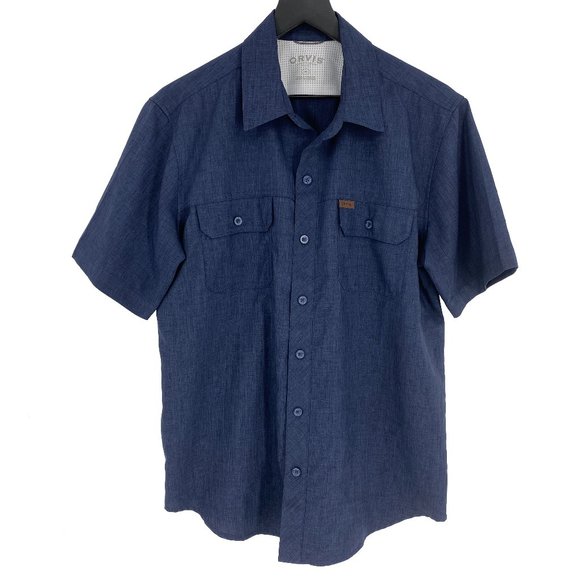 ORVIS Classic Collection Blue Heather Button Up Shirt - Picture 1 of 16